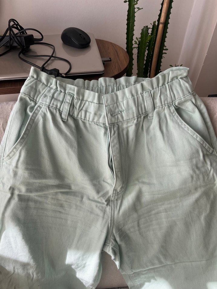 Bej Rahat Kesim Keten Kadın Pantolon - Görsel 2