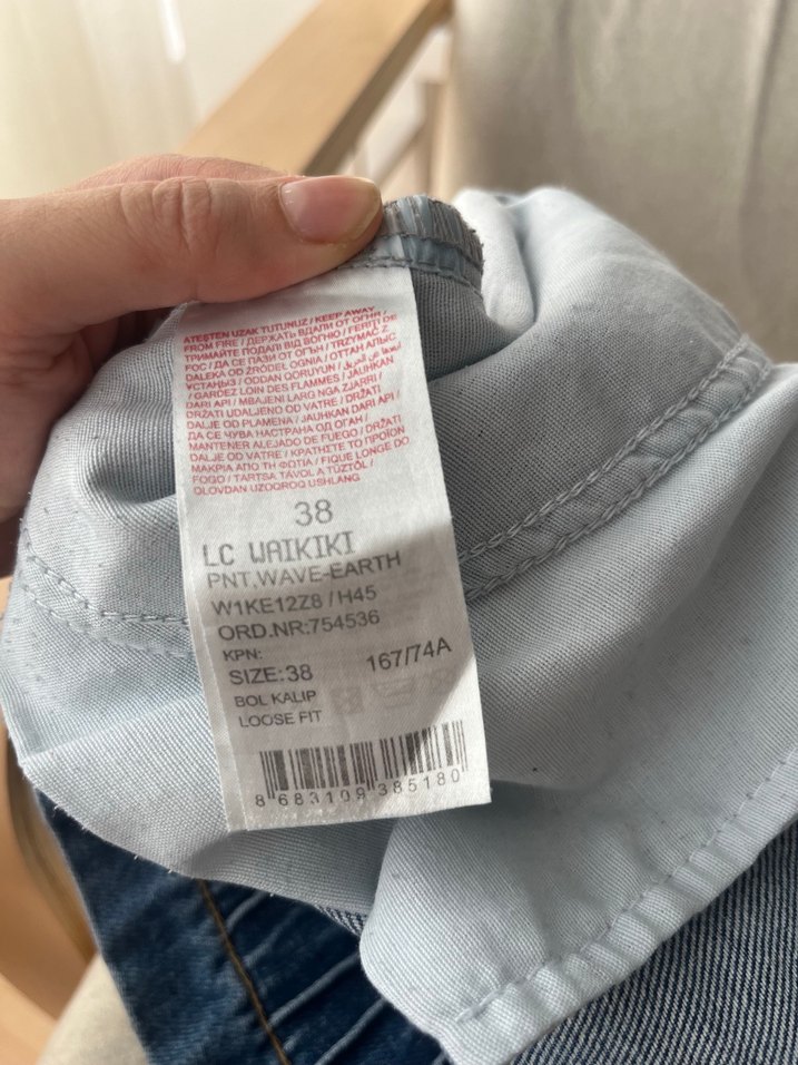 Gri Mavi Kemerli Kadın Denim Pantolon - Görsel 5