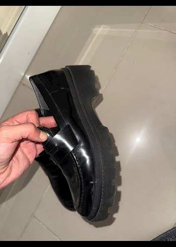 Siyah Tokalı Blok Topuklu Kadın Loafer - Görsel 2