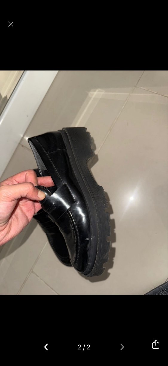 Siyah Tokalı Blok Topuklu Kadın Loafer - Görsel 2