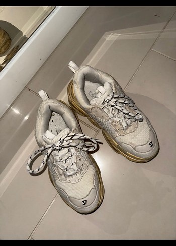 Beyaz Yüksek Topuklu Kadın Spor Ayakkabı - Görsel 6