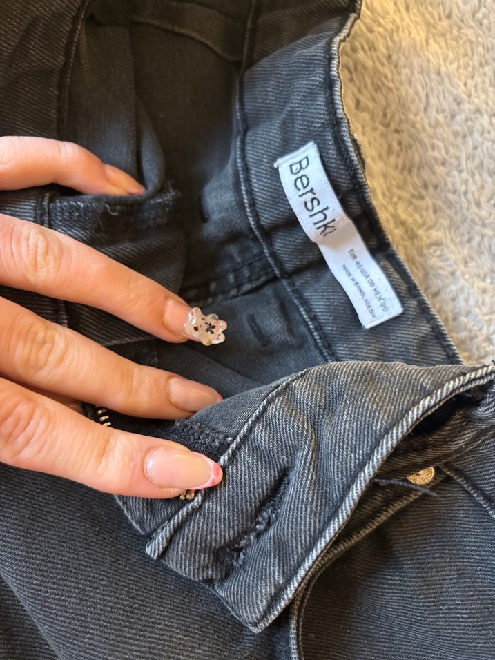 Gri Denim Pilili Midi Mini Etek - Görsel 3