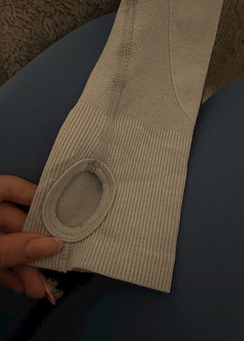 Bej Keten  Spor Tişörtü, Uzun Kollu - Görsel 2