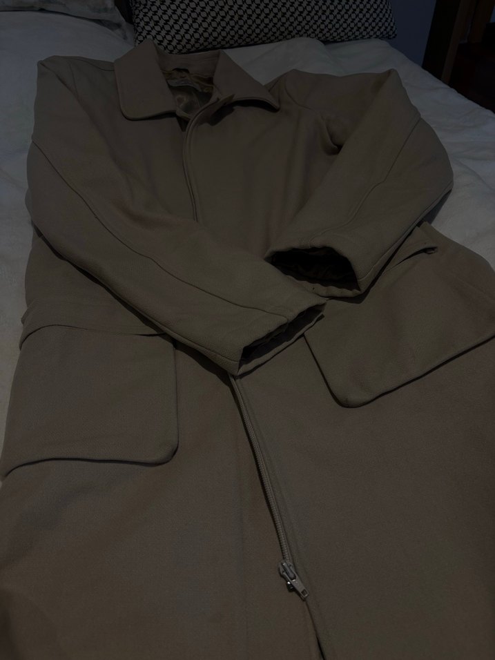 Düğmeli Bej Midi Ceket - Görsel 2