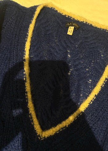 Lacivert V Yaka Kadın Triko Kazak - Görsel 2