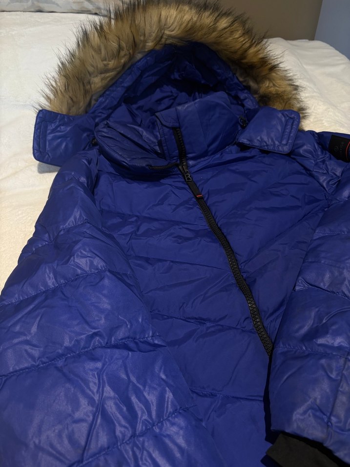 Kadın Mavi Kürklü Kışlık Mont - Görsel 2