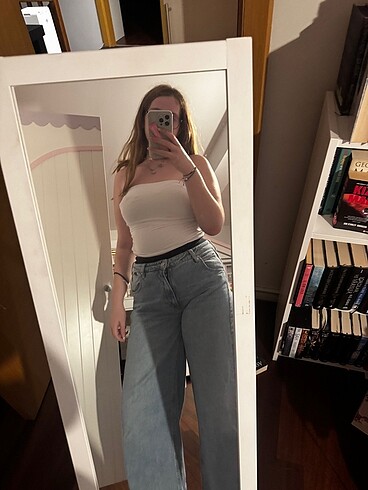 31 Beden mavi wide leg jean