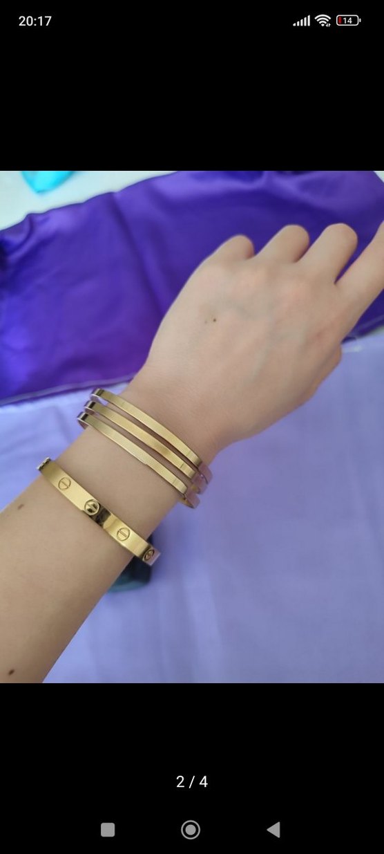 Altın görünümlü 3'lü ajda bilezik - Görsel 3