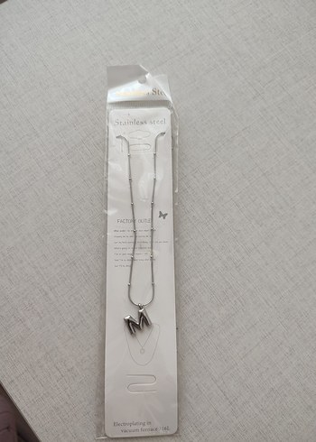 Çelik Dorika Detaylı M Harf Balon Kolye - Görsel 2