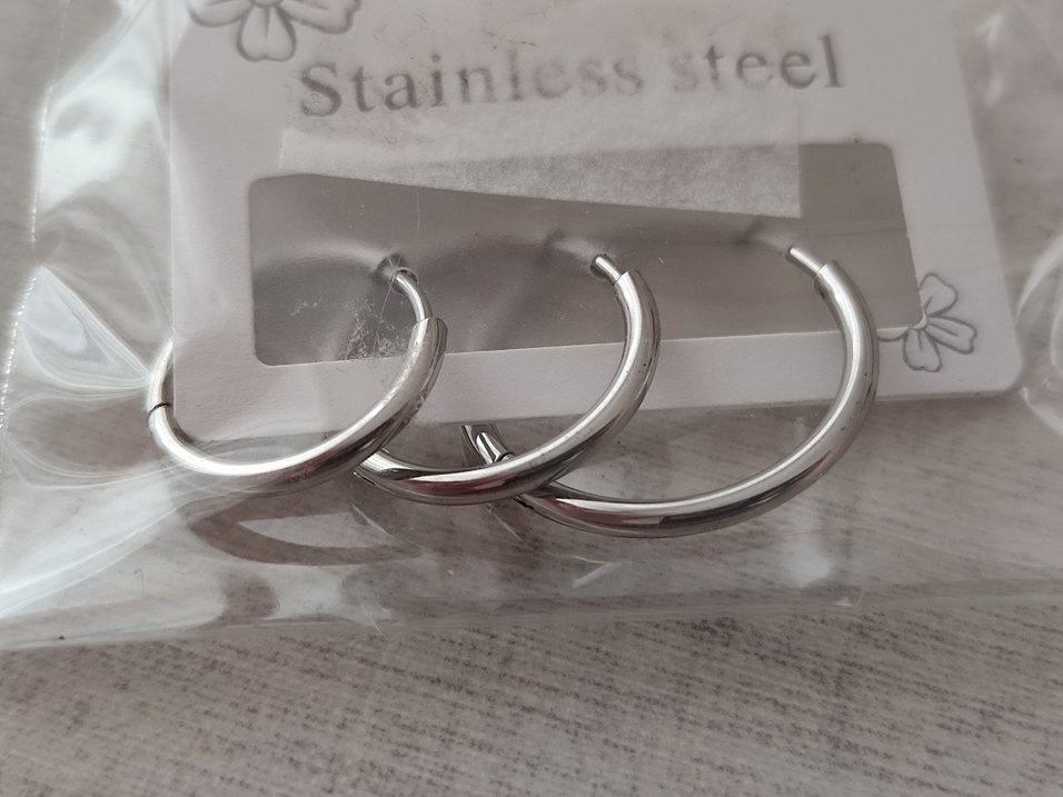 3'lü Gümüş Çelik Küpe - Görsel 3