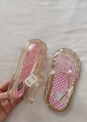 Kız Çocuk Şeffaf Pembe Kauçuk Terlik - Görsel 3