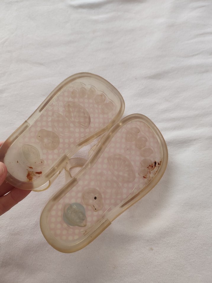 Kız Çocuk Şeffaf Pembe Kauçuk Terlik - Görsel 2