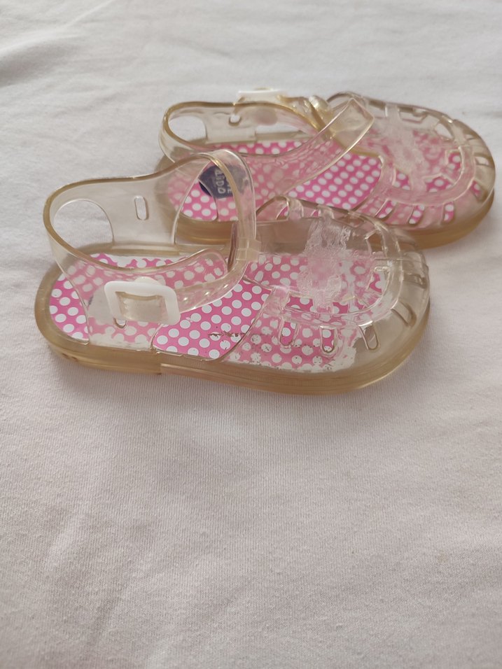 Kız Çocuk Şeffaf Pembe Kauçuk Terlik - Görsel 5