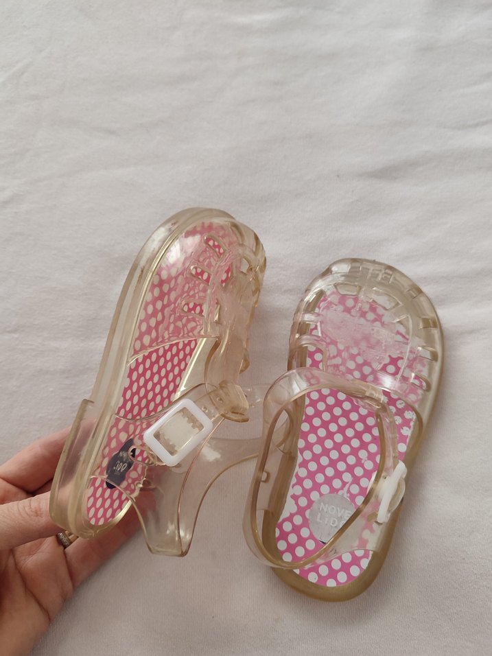 Kız Çocuk Şeffaf Pembe Kauçuk Terlik - Görsel 3