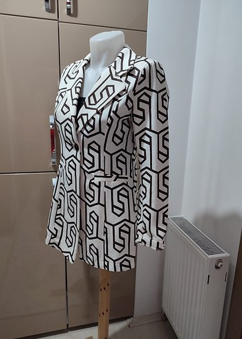 Baskılı Kısa Kadın Blazer Ceket - Görsel 4