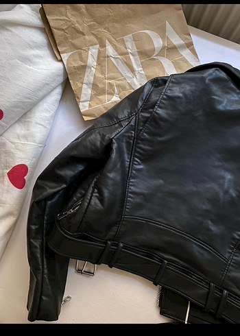 Kadın Siyah Deri Biker Ceket