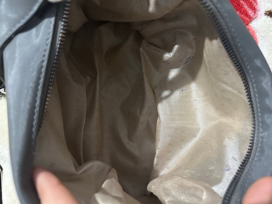 Gri Deri Kadın Biker Çanta - Görsel 5