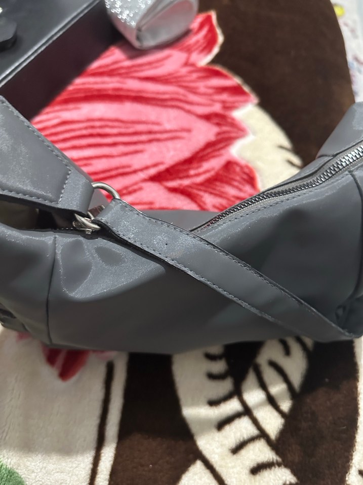 Gri Deri Kadın Biker Çanta - Görsel 3