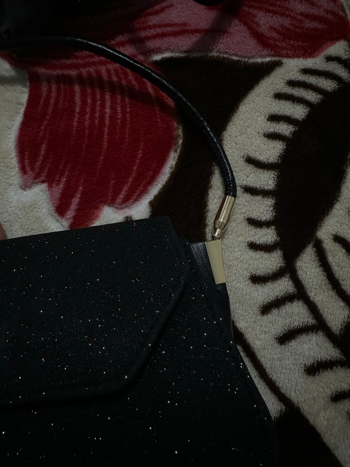 Siyah Parlak Kadın Clutch Çanta - Görsel 4