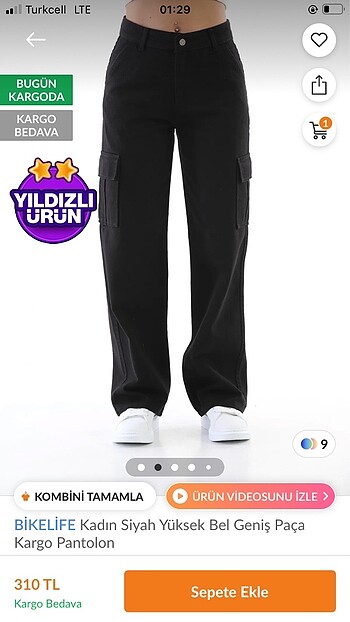 Siyah kargo pantolon