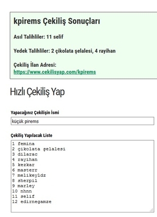 yılbaşı çekilişi