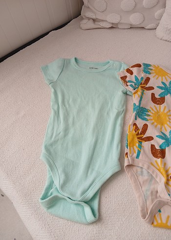 9 Ay Beden turkuaz Renk Turkuaz Kısa Kollu Bebek Çıtçıtlı Body