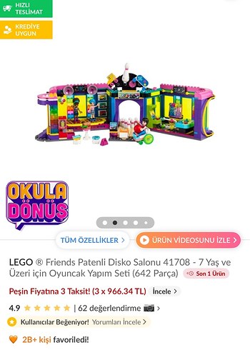LEGO Friends Patenli Disko Salonu 642 Parça