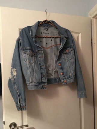 Zara model tarz kot ceket tas detaylı usttu bol