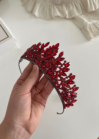 Kırmızı kına tacı ve küpesi - Görsel 4