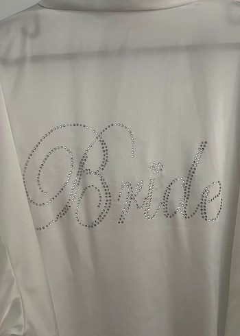 Beyaz Bride saten sabahlık - Görsel 3