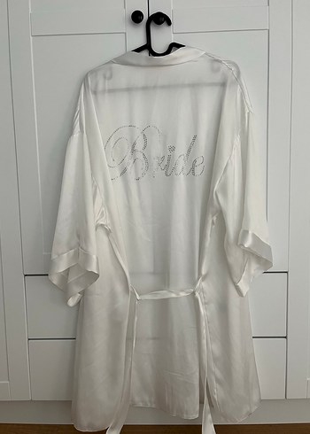Beyaz Bride saten sabahlık - Görsel 2