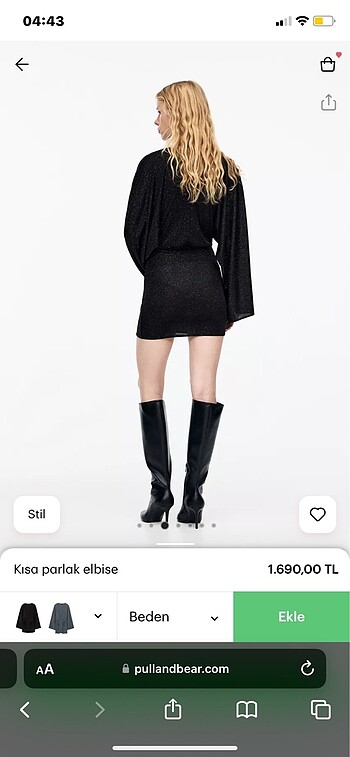 m Beden pull@bear mini elbise