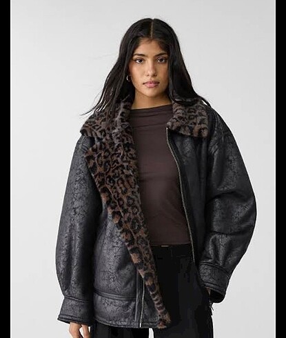 m Beden stradivarius suni leopar ceket