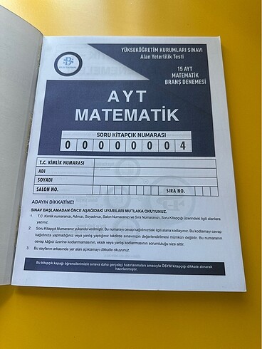  Bilgisarmal ayt mat deneme