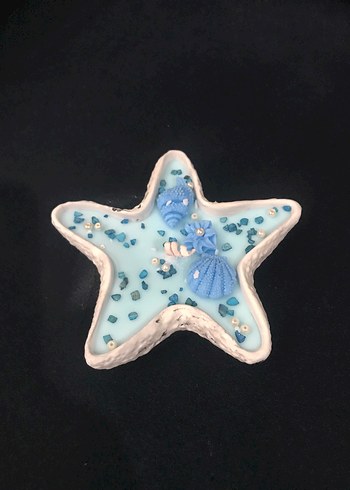 Pastel Mavi Yıldız Şekilli Mum - Görsel 2