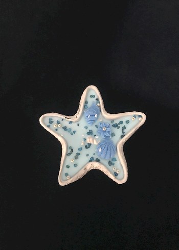 Pastel Mavi Yıldız Şekilli Mum - Görsel 3