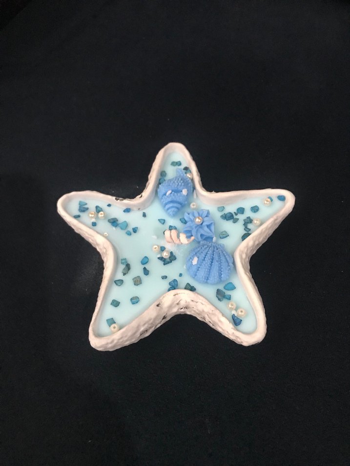 Pastel Mavi Yıldız Şekilli Mum - Görsel 2