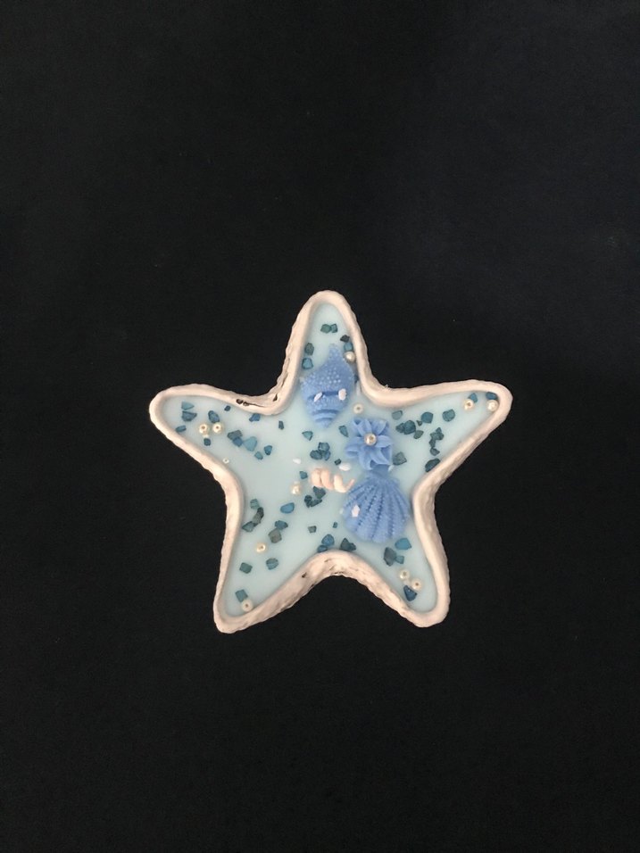 Pastel Mavi Yıldız Şekilli Mum - Görsel 3