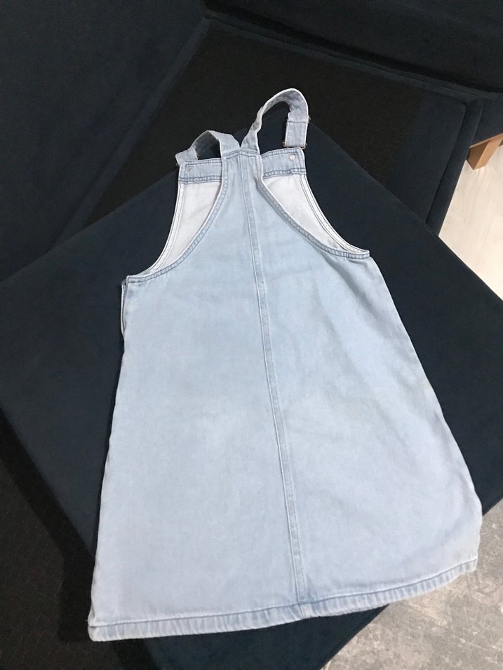 Mavi Kot Askılı Midi Tulum - Görsel 2