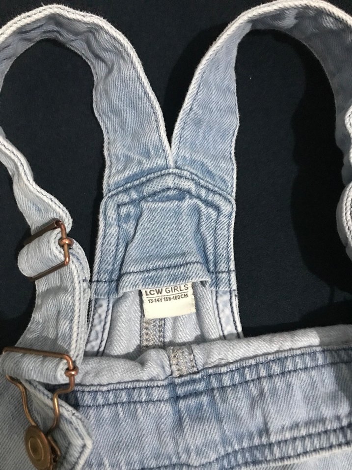 Mavi Kot Askılı Midi Tulum - Görsel 3