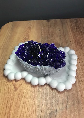 Mor Kristal Görünümlü Mum - Görsel 2