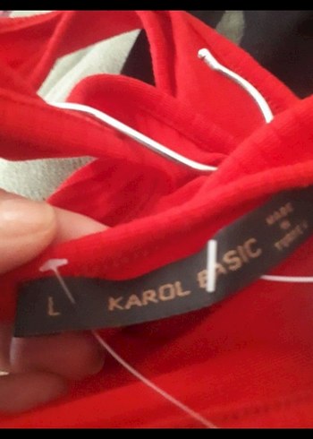 Kırmızı V Yakalı Uzun İnce fitili likrali Elbise - Görsel 3