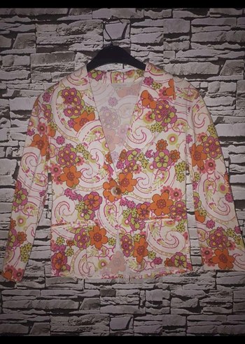 Çiçek Desenli Bohem Kadın Blazer Ceket - Görsel 2