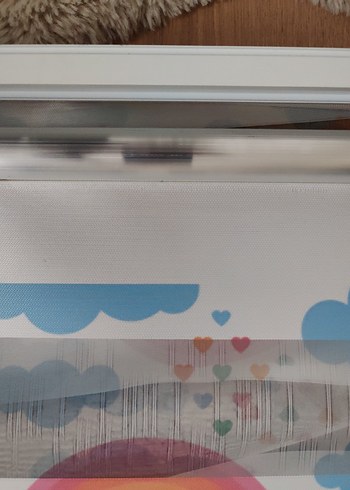 Pastel Renkli Baskılı Gökkuşağı Desenli Perde - Görsel 2