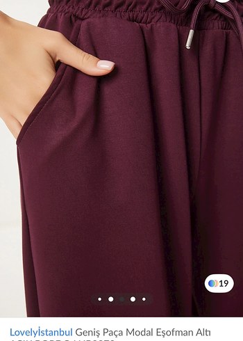 Bordo Geniş Paça Eşofman Altı - Görsel 2