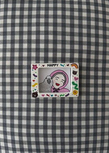 Renkli Desenli Happy Çerçeve