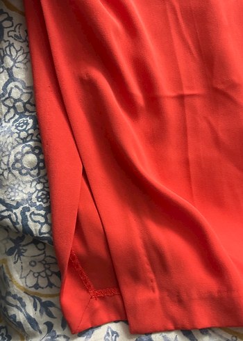 Zara Kırmızı Salaş Saten Kadın Pantolon