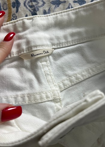 Massimo Dutti Beyaz Mini Kadın Kot Şort