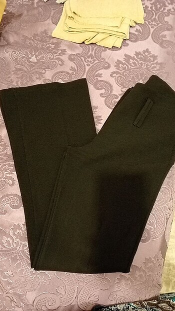 xs Beden siyah Renk İspanyol paça pantolon 