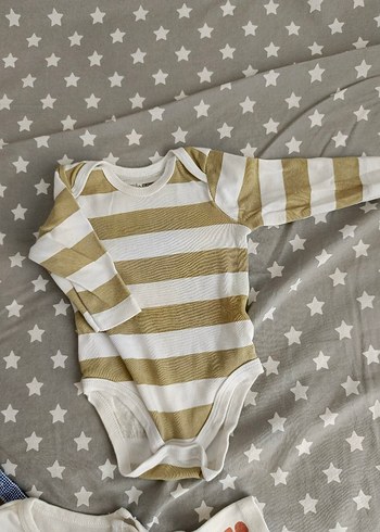 Uzun Kollu Çizgili Bebek Kız Body